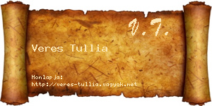 Veres Tullia névjegykártya